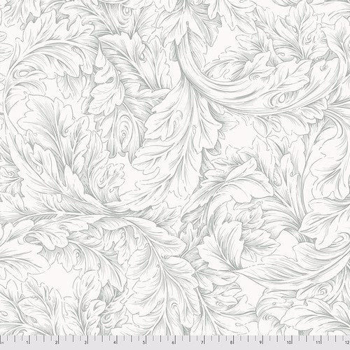 William Morris 'Acanthus Scroll Silver' Bomuld
