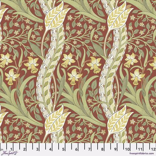 William Morris 'Daffodil Brick' Bomuld
