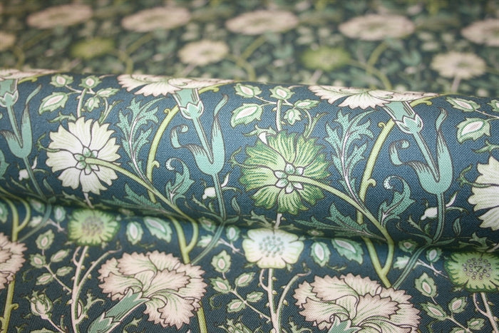 William Morris 'Mini Pink & Rose Marine' Bomuld