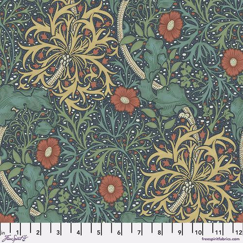 William Morris 'Seaweed Marine' Bomuld
