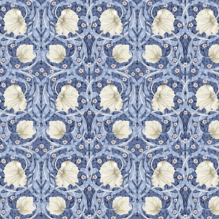 William Morris 'Small Pimpernel Blue' Bomuld
