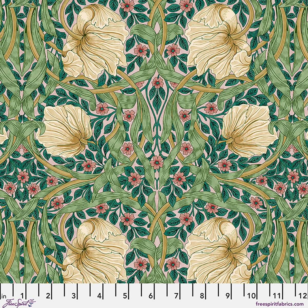 William Morris 'SM Pimpernel Citrus Sage' Bomuld