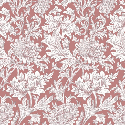 William Morris 'Chrysanthemum Tonal Coral' Bomuld