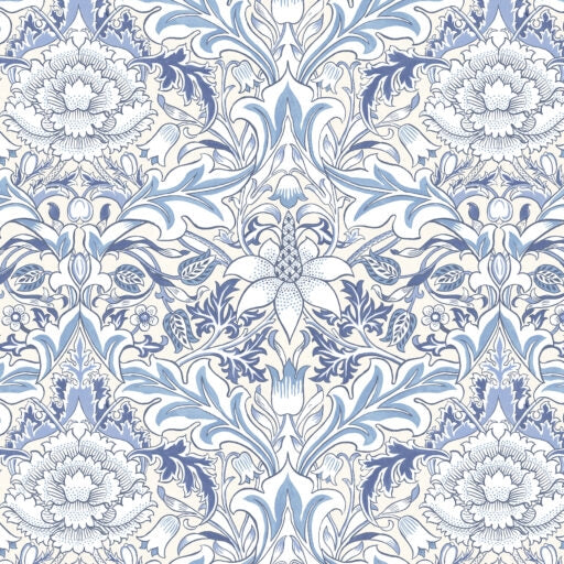William Morris 'Severne Blue' Bomuld