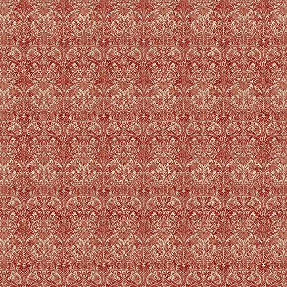 William Morris 'Mini Bluebell Red' Bomuld