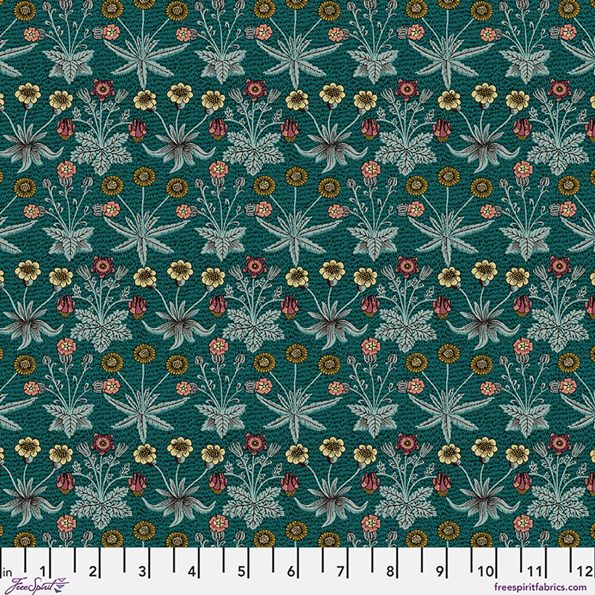 William Morris 'Daisy Fields Teal' Bomuld