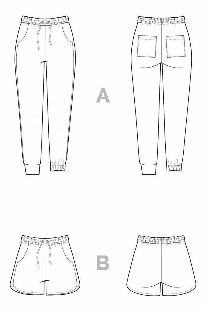 'Plateau Joggers' bukser og shorts symønster
