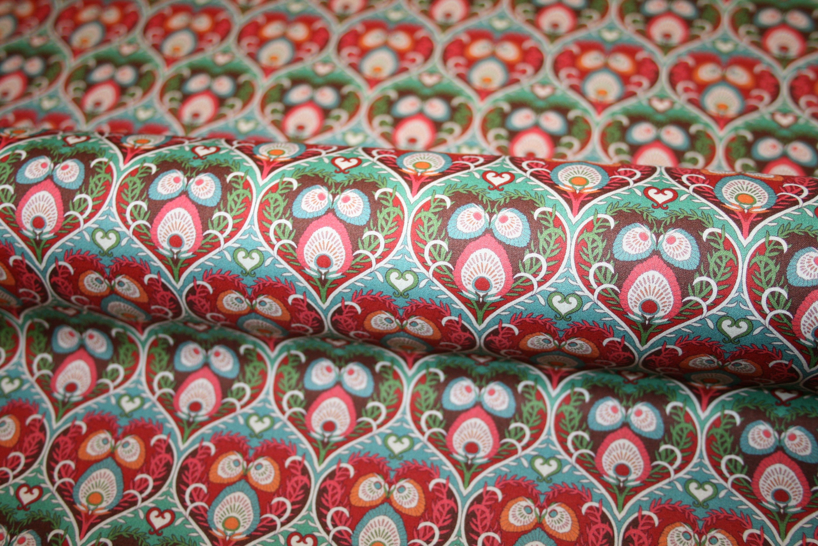 'Plume Hearts' Liberty Bomuld