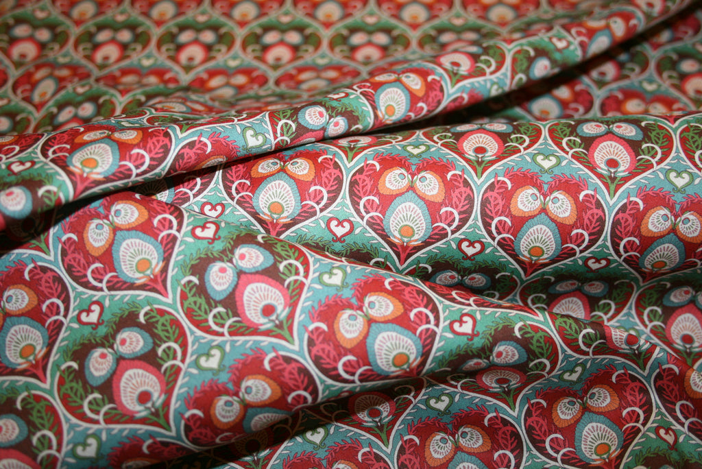 'Plume Hearts' Liberty Bomuld