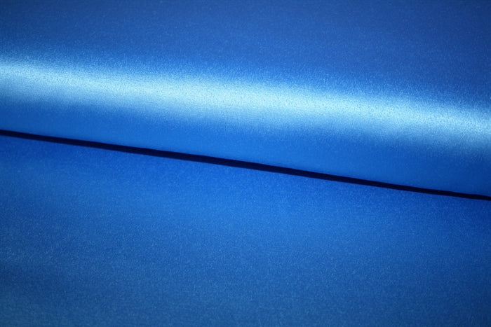 'Satin Stretch Blue' Bomuld
