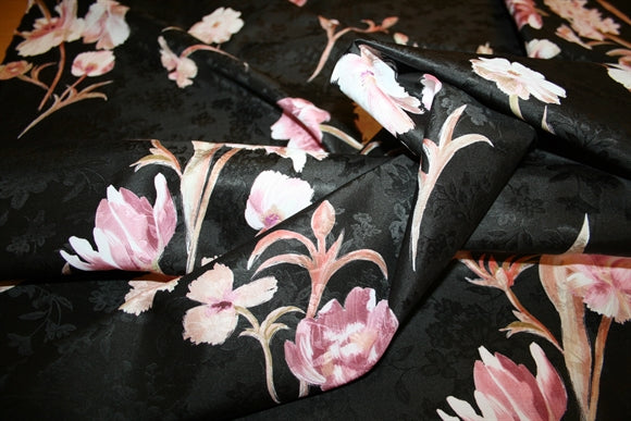 'Fiori Nero Jacquard' Silke