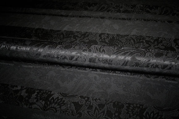 'Noir Paisley Jacquard' Silke