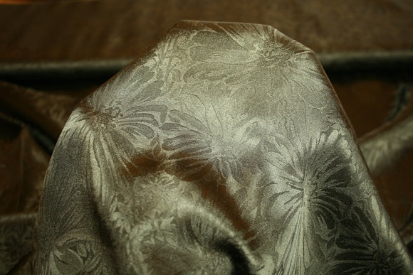 'Khaki Fiori Jacquard' Silke