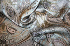 Paisley silke satin fra Italien med levende fald og glans