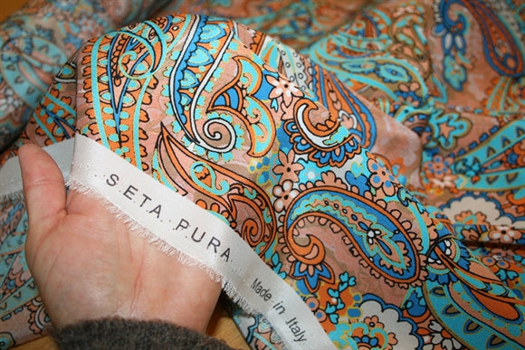 'Tesoro Turchese Paisley' Silke