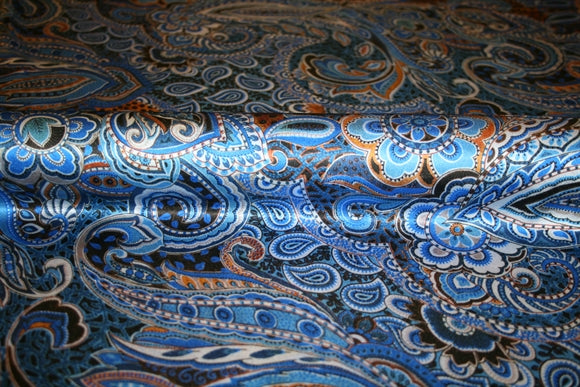 'Paisley Raso Blu' Silke