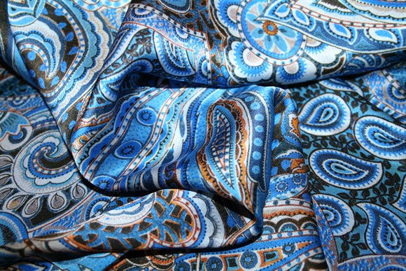 'Paisley Raso Blu' Silke