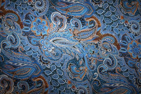 'Paisley Raso Blu' Silke