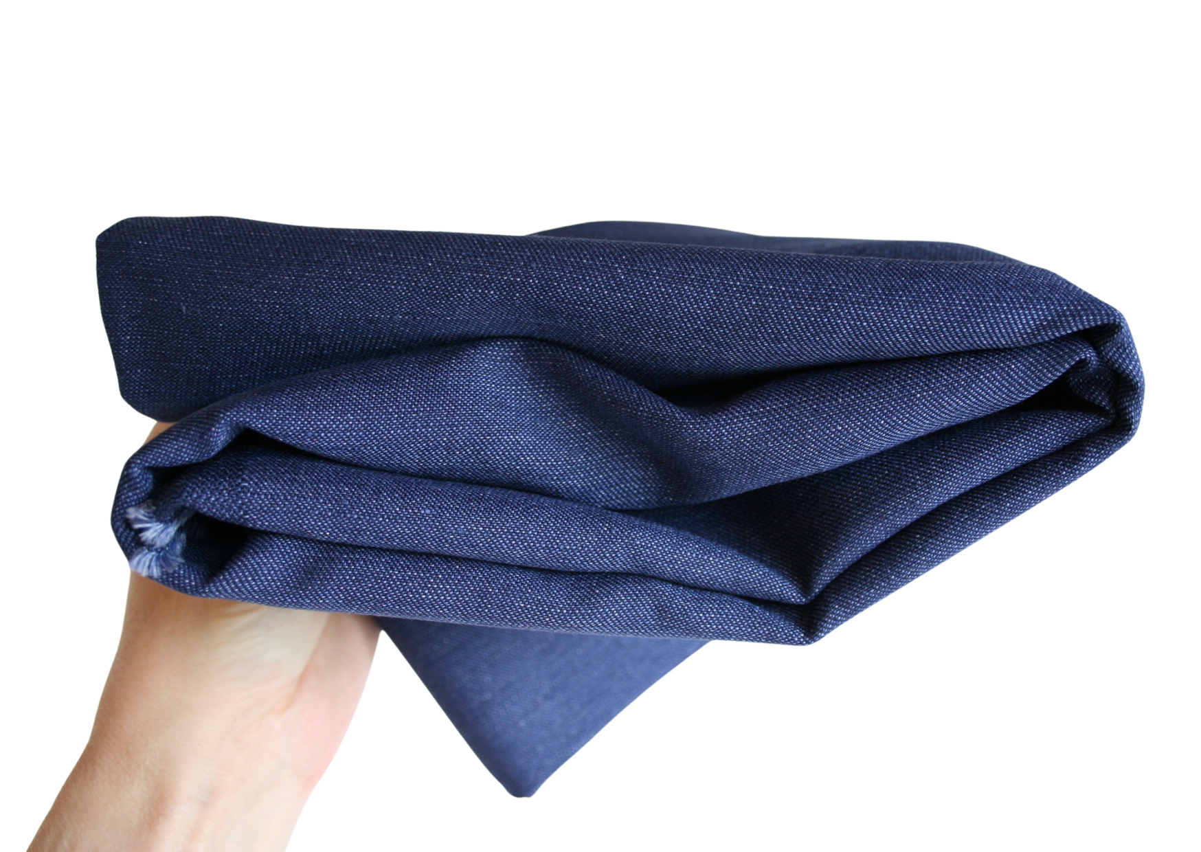 0,8 m. denimblå melange uld