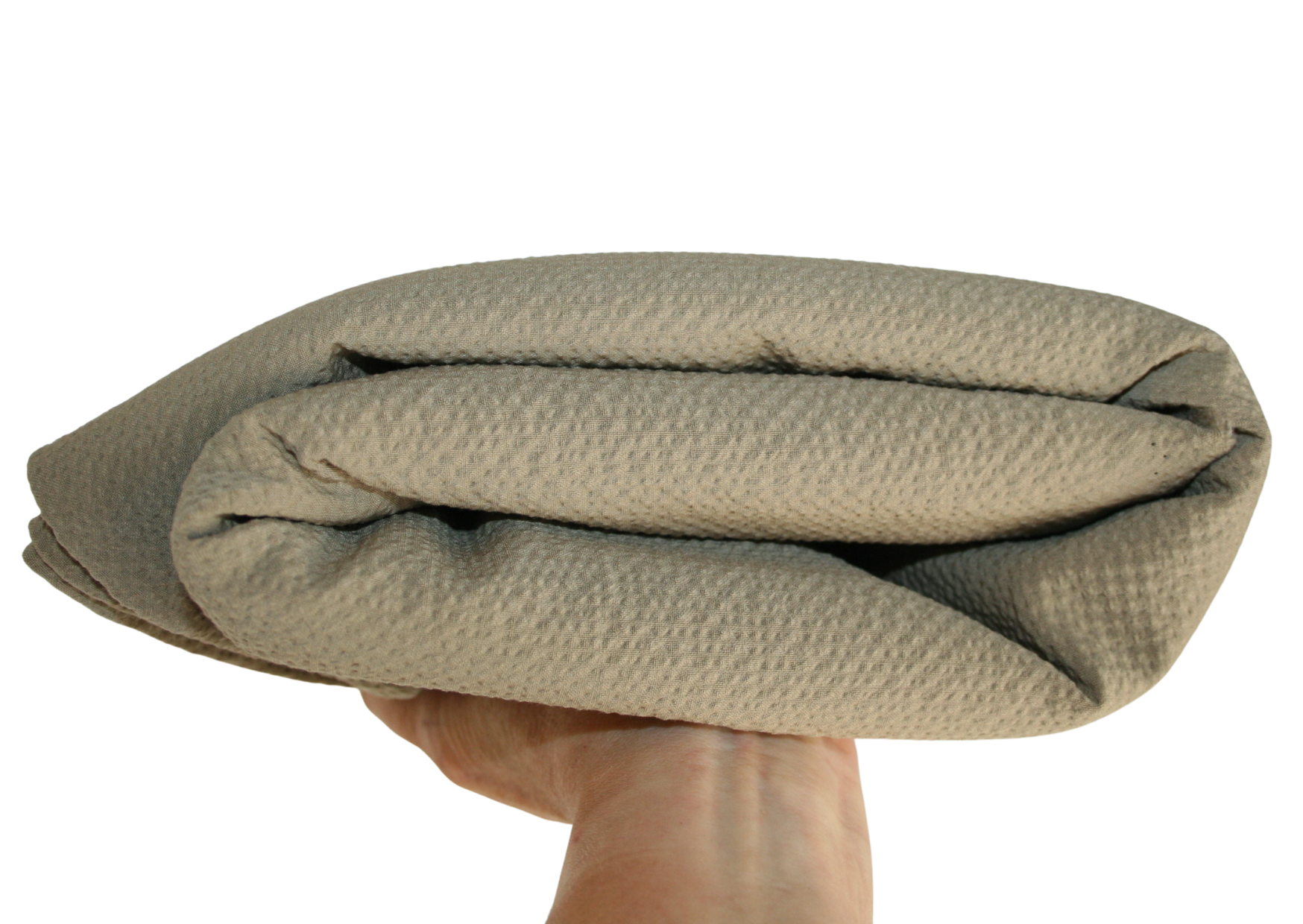 Stofrest 1,8 m. beige seersucker uld