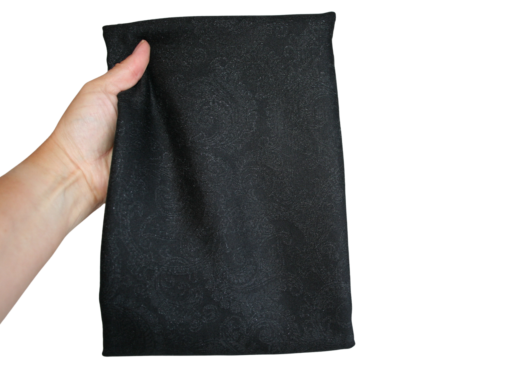 Stofrest 0,95 m. sort uld jacquard