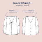 'Monarch' bluse symønster
