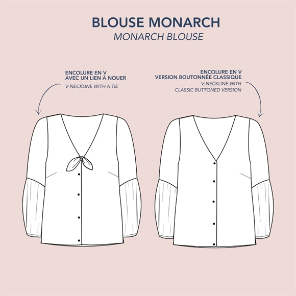 'Monarch' bluse symønster