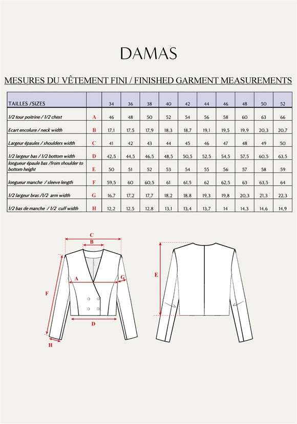 'Damas' blazer jakke symønster
