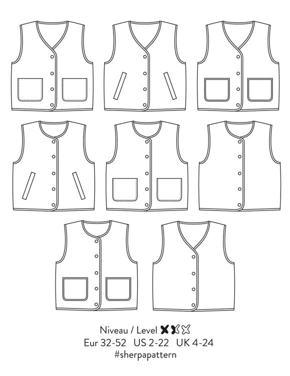 'Sherpa' vest symønster