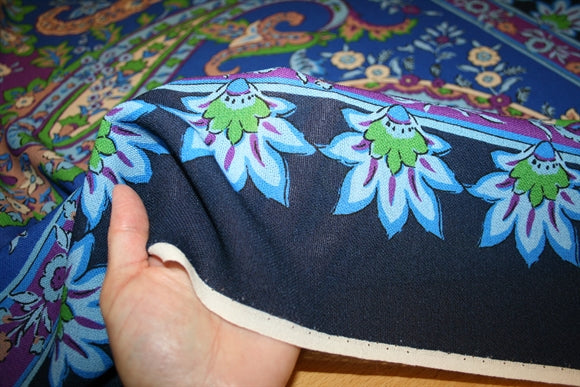 'Scarf Paisley Blu' Silke - Uld