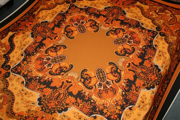 'Scarf Paisley Orange' Silke - Uld