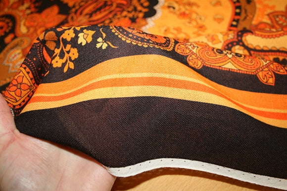 'Scarf Paisley Orange' Silke - Uld