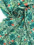 'Fleurs Vertes' Viscose