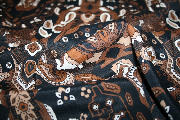 'Paisley Marrone' Viscose