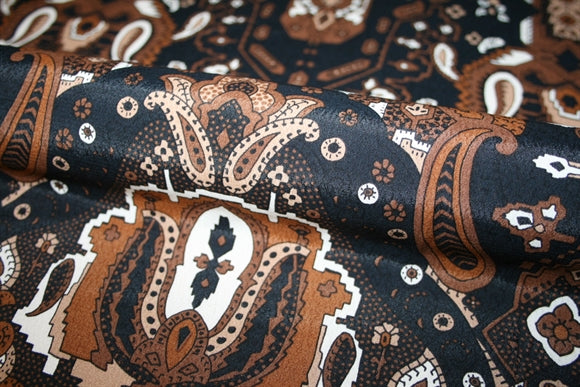 'Paisley Marrone' Viscose