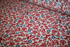 'Floraison Rouge et Bleu' Viscose