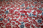 'Floraison Rouge et Bleu' Viscose