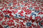 'Floraison Rouge et Bleu' Viscose