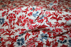 'Floraison Rouge et Bleu' Viscose