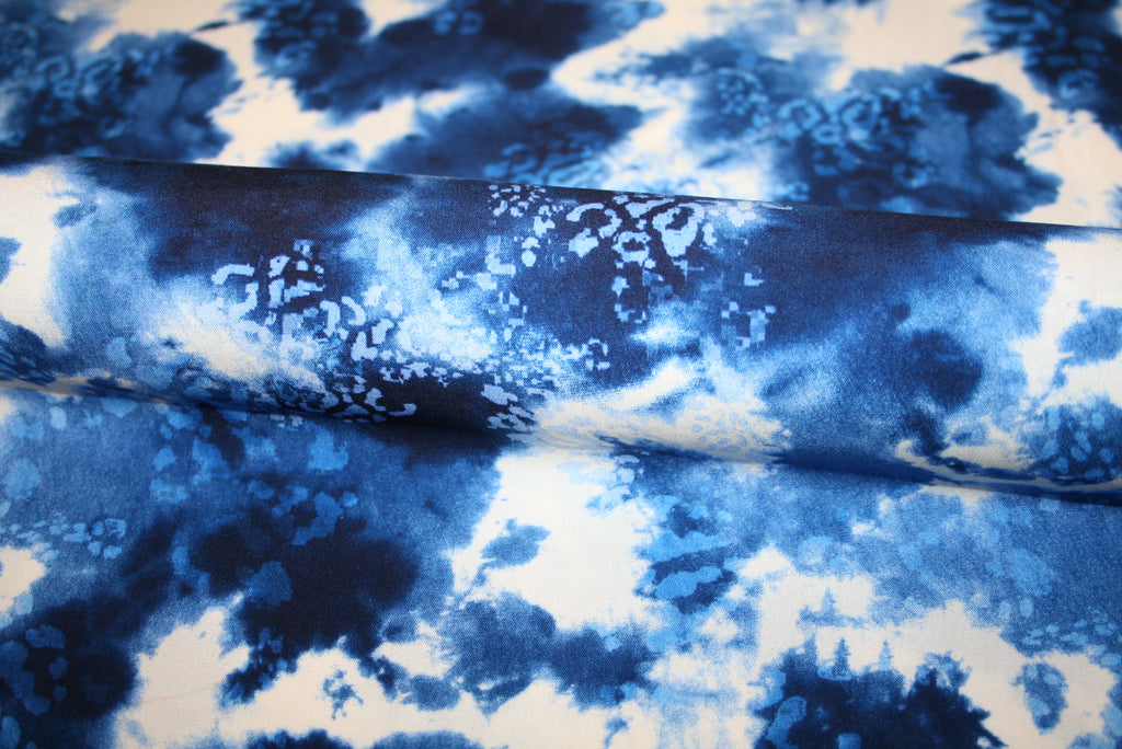 Leo Batik Blu - viskose stof