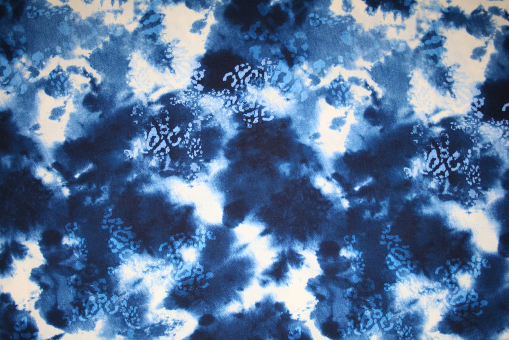 Leo Batik Blu - viskose stof
