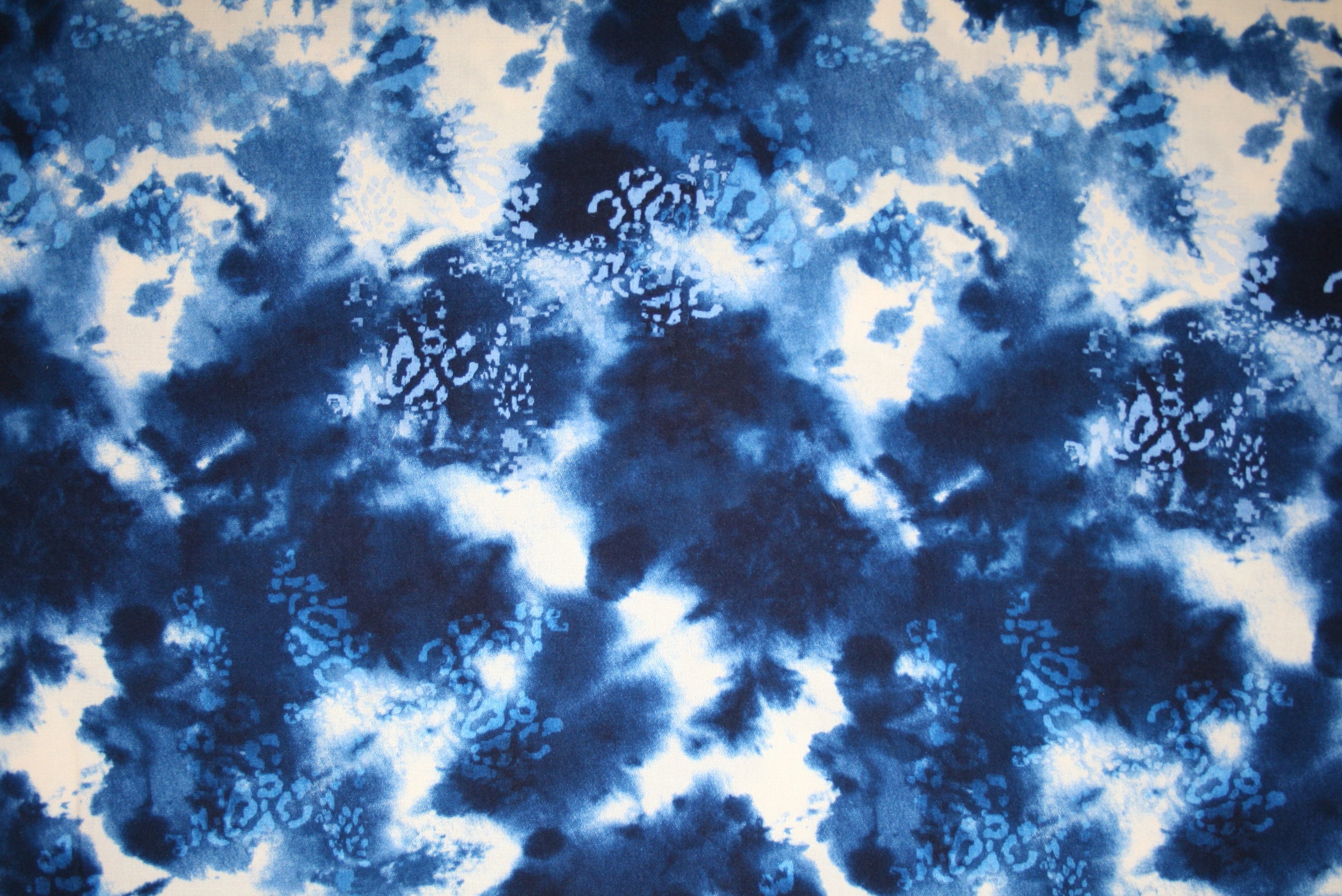 Leo Batik Blu - viskose stof