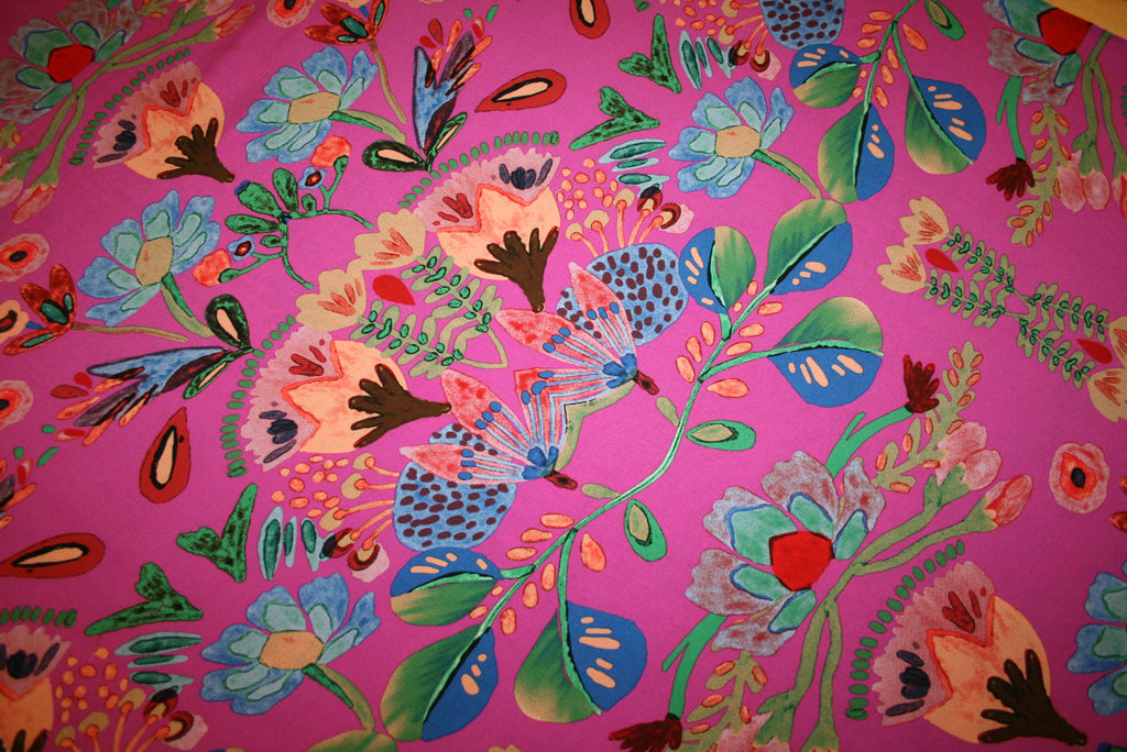 'Fiori di Fantasia Fuchsia' Viskose