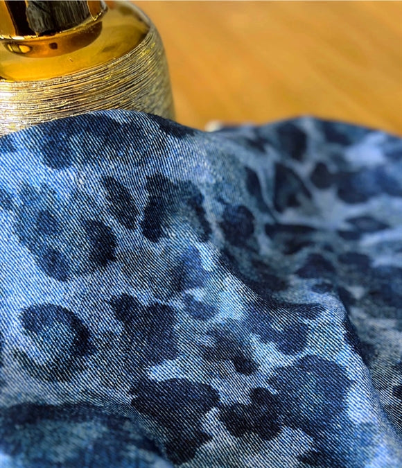 'Leopard Blu' Viskose