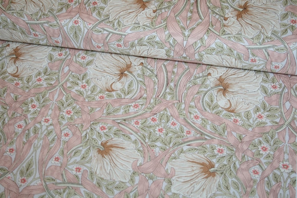 William Morris 'Small Pimpernel Blush' Bomuld
