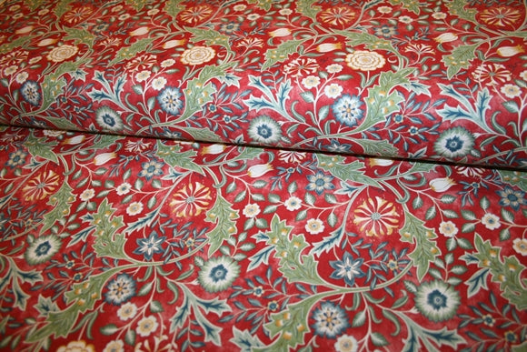 William Morris 'Wilhelmina Crimson' Bomuld