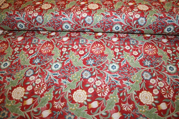 William Morris 'Wilhelmina Crimson' Bomuld