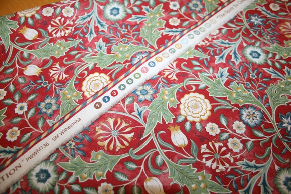 William Morris 'Wilhelmina Crimson' Bomuld
