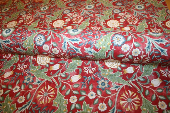 William Morris 'Wilhelmina Crimson' Bomuld