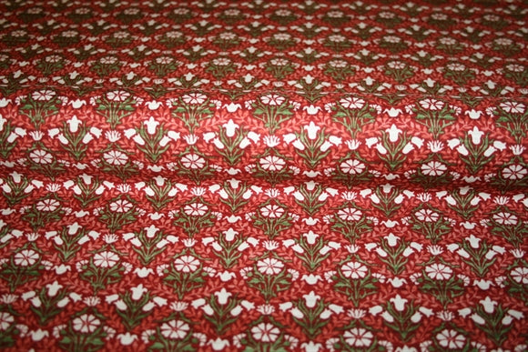 William Morris 'Bellflowers Red' Bomuld